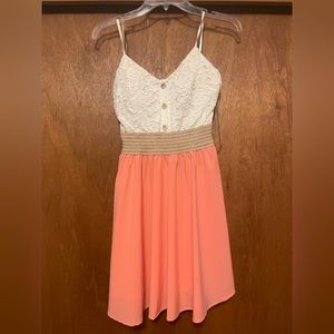 Coral lace dress